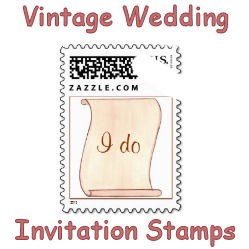 Vintage Wedding Invitation Stamps image