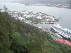 View of the harbor from Mt. Roberts Tramway Cable Car