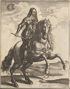 Charles I on horseback during the Civil War