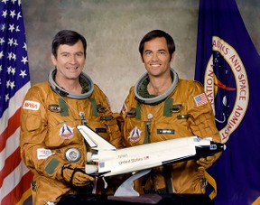 Gold Space Suits worn onf first shuttle flight